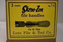 3  Lutz USA Made T-6 Skroo-Zon Birch Wood Premium File Handle for 10" Files - Cardon Tools