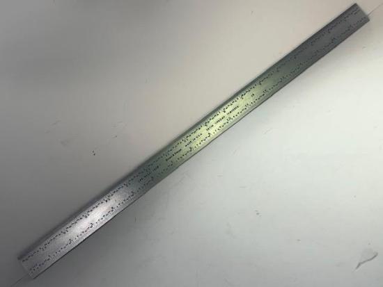 New Old Stock Brown & Sharpe USA 18" Satin Chrome Tempered Combination Square Blade Rule - Cardon Tools