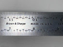 New Old Stock Brown & Sharpe USA 18" Satin Chrome Tempered Combination Square Blade Rule - Cardon Tools