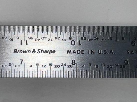 New Old Stock Brown & Sharpe USA 18" Satin Chrome Tempered Combination Square Blade Rule - Cardon Tools