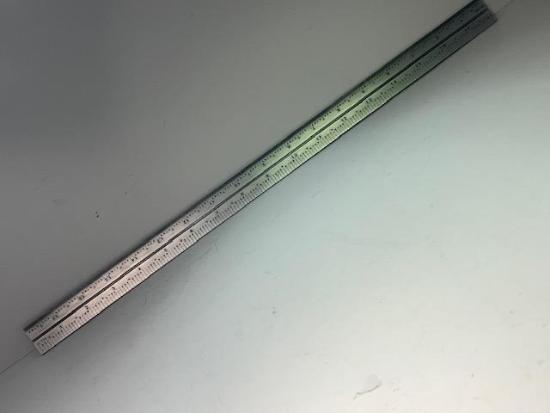 New Old Stock Brown & Sharpe USA 18" Satin Chrome Tempered Combination Square Blade Rule - Cardon Tools