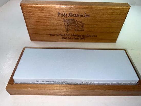 Pride Abrasives USA Made CERAMIC 6000x Water Stone with CHERRY Wood  Box - Cardon Tools