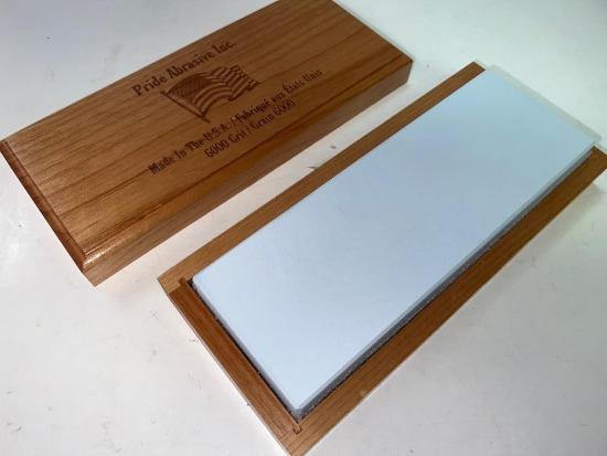 Pride Abrasives USA Made CERAMIC 6000x Water Stone with CHERRY Wood  Box - Cardon Tools