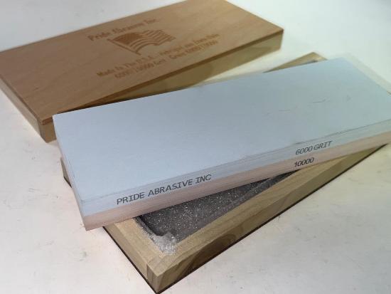 Pride Abrasives USA Made CERAMIC 6000x / 10000x  Water Stone with Wooden Box - Cardon Tools