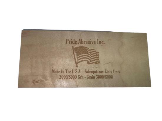 Pride Abrasives USA Made CERAMIC 3000x / 8000x  Water Stone with Wooden Box - Cardon Tools