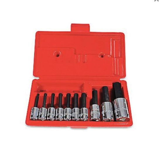 Proto USA J4900MA-TT 10pc METRIC 4-17mm HEX Socket Bit Set , 3/8, 1/2" Dr - Cardon Tools