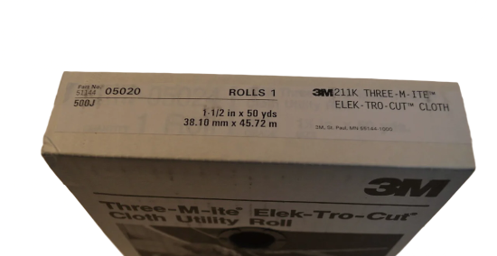 500 grit 3M ELEK-TRO-CUT Cloth Utility Sandpaper Shop Roll 1-1/2" x 50yd - Cardon Tools