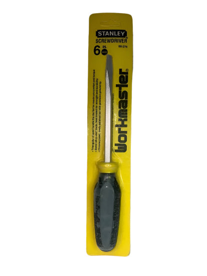New Old Stock 1980 Stanley USA Workmaster  6" SQUARE SHANK Slot / Flat  Screwdriver 66-276 - Cardon Tools