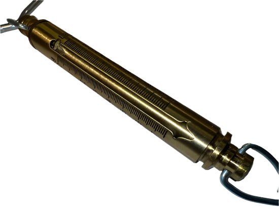 New Old Stock Chatillon NY USA BRASS IN-15 Hanging Scale 15lbs / 7.5Kg Capacity Fish Scale - Cardon Tools