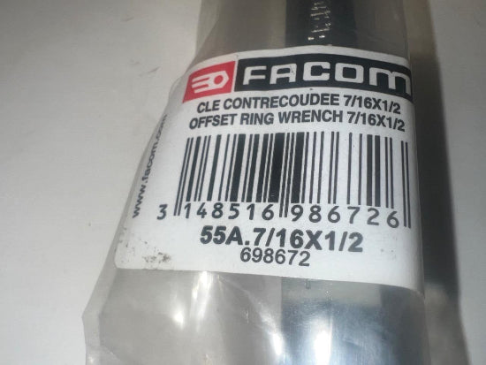 Facom OGV 4pc Set DEEP OFFSET  Box End SAE Wrench Set 7/16"- 7/8" 55A Series - Cardon Tools