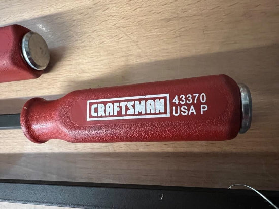 New Old Stock Craftsman USA 3pc Curved Pry Bar with Steel STRIKE Cap 12", 17" & 25" - Cardon Tools