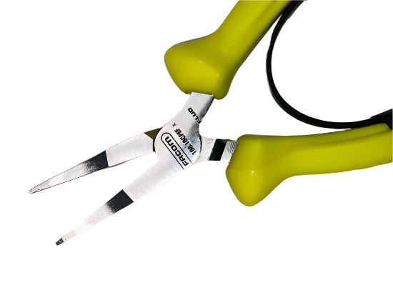 FACOM Flat Nose Serrated Tip Pliers C/W Return Spring FLUO Grips - Cardon Tools