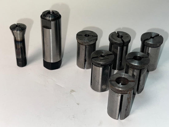 6 Hardinge 5/8" OD Drill Bushings + 3/16" & 1/8" Hardinge 1C Collets & Collet Holder 1-C - Cardon Tools