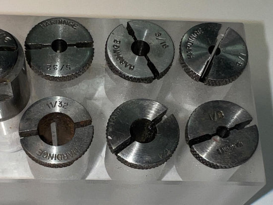 6 Hardinge 5/8" OD Drill Bushings + 3/16" & 1/8" Hardinge 1C Collets & Collet Holder 1-C - Cardon Tools