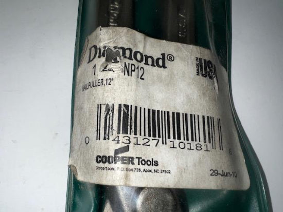 New Old Stock made in  2010 USA Made DIAMOND NP12 12" Horse Shoe Nail Puller - Cardon Tools