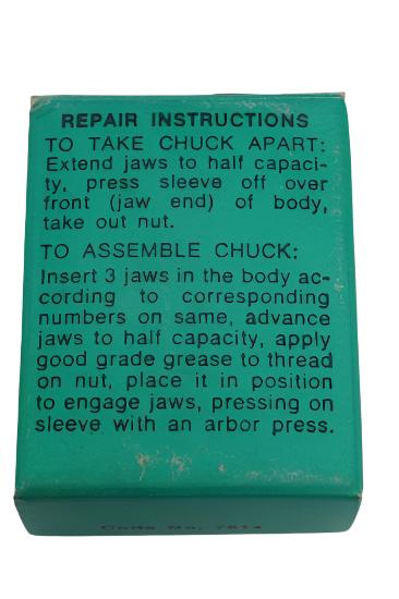 New Old Stock Original Jacobs U1 Jaws & Threaded Nut Repair Kit for 1-1B Drill Chuck. USA - Cardon Tools