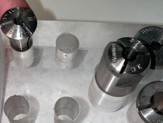 6 Hardinge 5/8" OD Drill Bushings + 3/16" & 1/8" Hardinge 1C Collets & Collet Holder 1-C - Cardon Tools