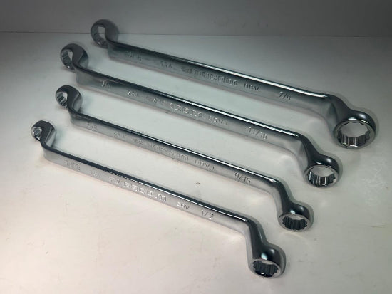 Facom OGV 4pc Set DEEP OFFSET  Box End SAE Wrench Set 7/16"- 7/8" 55A Series - Cardon Tools