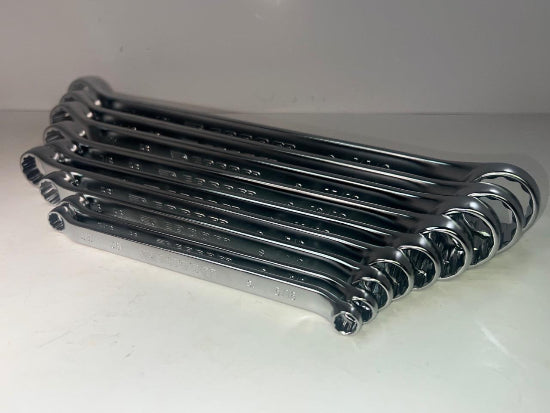 Facom 56L Series 9pc 10° Offset LONG Box End SAE Wrench Set 5/16" to 1-1/4" - Cardon Tools