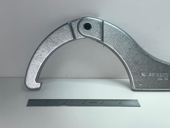HUGE Facom 125A.180  HINGED 120 - 180MM Hook Spanner Wrench - Cardon Tools