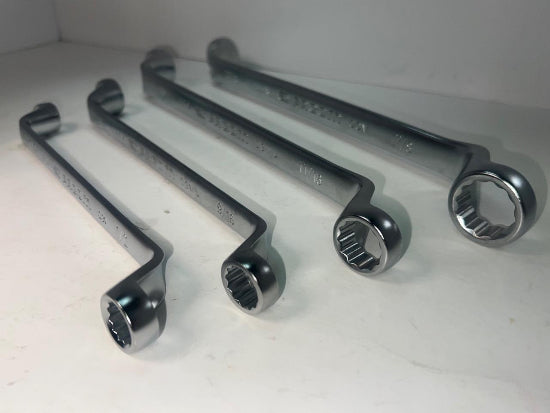 Facom OGV 4pc Set DEEP OFFSET  Box End SAE Wrench Set 7/16"- 7/8" 55A Series - Cardon Tools