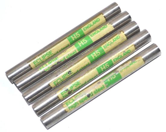 5 New Old Stock ECLIPSE UK H5 5% Cobalt HSS 1/4" ROUND TOOL BITS Lathe Cutter 2-1/2" Long - Cardon Tools