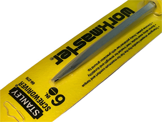 New Old Stock 1980 Stanley USA Workmaster  6" SQUARE SHANK Slot / Flat  Screwdriver 66-276 - Cardon Tools