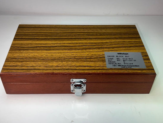 Mitutoyo 35 Pc Rectangular GRADE 3  Gage Block Set. 516-915 Made in Japan - Cardon Tools