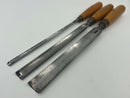 Vintage 3 pc Set Ashley Illes UK Made Paring Incannal Gouges with Boxwood Handles - Cardon Tools