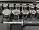 New Old Stock EXPERT by FACOM E031813 - 1/4 and 3/8" Drive 43pc Metric and Imperial Ratchet / Socket set 12pt - Cardon Tools