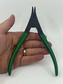New Old Stock 7" Lindstrom Sweden 2411 D 70 90-Degree Angled Circlip Pliers for External Circlips on Shafts, Forged Tip - Cardon Tools