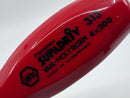 HUGE New Old Stock WIHA No. 313 W. Germany SOLID RED Handled POZIDRIV 4 x 200 SUPADRIV  Screwdriver - Cardon Tools