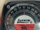 New Old Stock LUFKIN USA made 8425A 25' x 1" Anglelok Power Tape c/w ANGLE DIAL GAGE - Cardon Tools