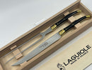 New Old Stock Laguiole Made in France Ebony Handled Carving Boxed Presentation Set - Cardon Tools