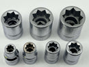 New Old Stock 7pc  WILLIAMS USA made 8 Point 1/2" Dr. Socket Set 5/16" to 7/8" Range - Discontinued - Cardon Tools