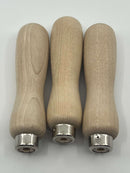 3 New Old Stock 5"  LUTZ Waxed Vermont Birch Hardwood File / tool Handle with Short Ferrule - Cardon Tools