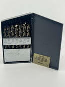 New Old Stock  USA made 26pc 135˚  Split Point M42 Cobalt Drill Bit Set with Heavy Duty Gold Finish - Cardon Tools