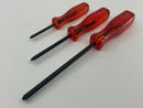 New Old Stock FACOM made in FRANCE 3pc Screwdriver Set  Pozidriv -Orange  ISORYL Handles