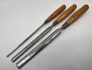 Vintage 3 pc Set Ashley Illes UK Made Paring Incannal Gouges with Boxwood Handles