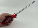 HUGE New Old Stock WIHA WEST- GERMANY  8" No. 4 SUPRADRIV ( Pozidriv ) Screwdriver  c/w CHERRY Red Acetate Handle