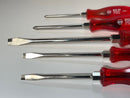 New Old Stock WIHA WEST- GERMANY 5pc SLOT & PHILLIPS Screwdriver Set c/w CHERRY Red Acetate Handles