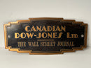 Vintage ART DECO Bronze or Copper CANADIAN DOW-JONES Ltd The WALL STREET JOURNAL Name Plate
