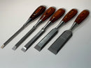 Pristine Un-Used 5 pc  CHESTNUT TOOLS by Lee Valley Perfect Pattern Bevel Edge Chisel Set