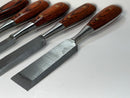 Pristine Un-Used 5 pc  CHESTNUT TOOLS by Lee Valley Perfect Pattern Bevel Edge Chisel Set