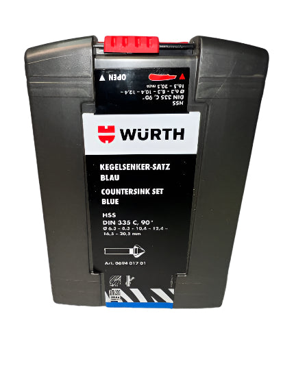 Wurth Germany METRIC 6PC Countersink Set 6.3-20.5mm  BLUE RING HSS 90° DIN 335 C ZEBRA Premium