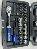 New Old Stock EXPERT by FACOM E031813 - 1/4 and 3/8" Drive 43pc Metric and Imperial Ratchet / Socket set 12pt - Cardon Tools