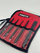 New Old Stock PROTO USA 5 pc Punch and Cold Chisel Set with Tool Roll - Discontinued 