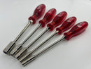 RARE New Old Stock WIHA WEST- GERMANY 5pc METRIC Nut DRIVER Set c/w CHERRY Red Acetate Handles 