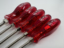 RARE New Old Stock WIHA WEST- GERMANY 5pc METRIC Nut DRIVER Set c/w CHERRY Red Acetate Handles 