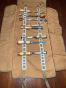 New Old Stock  1950's Vintage Heavy Duty Canadian Military Canvas and Leather Tool Roll - Cardon Tools
